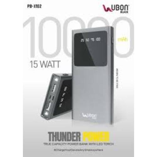Ubon Thunder Power Bank With LED Torch